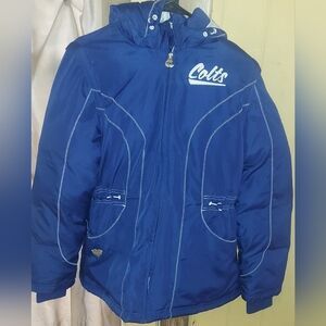 Reebok NFL Indianapolis Colts Women's Hooded Puffer Coat - Blue